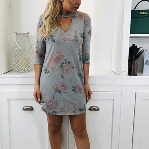 grey floral dress